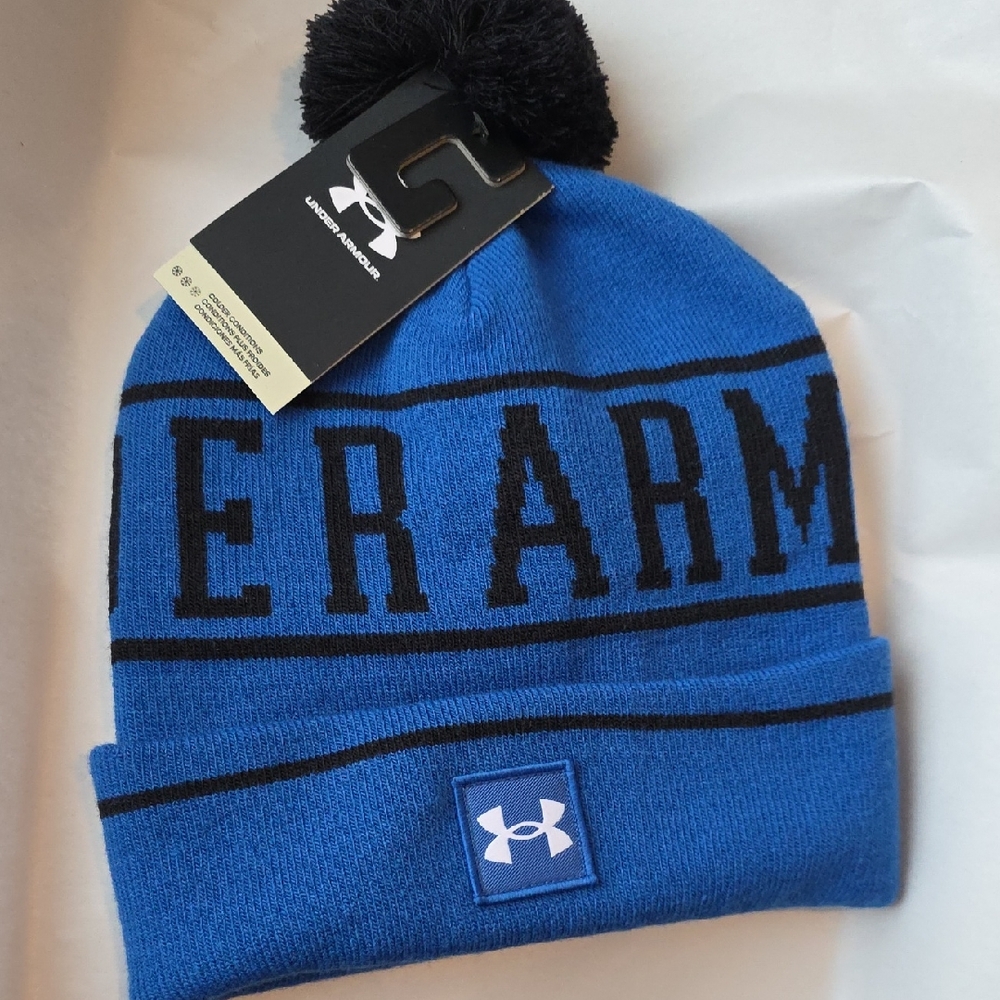 Under Armour Blue and Black Beanie NWT Men's OSFM
